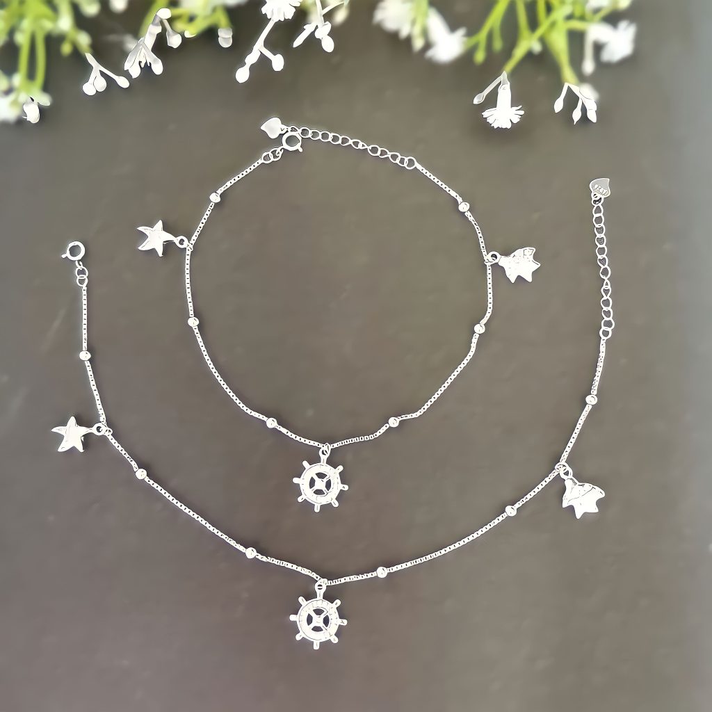 Sea Shore Silver Anklet