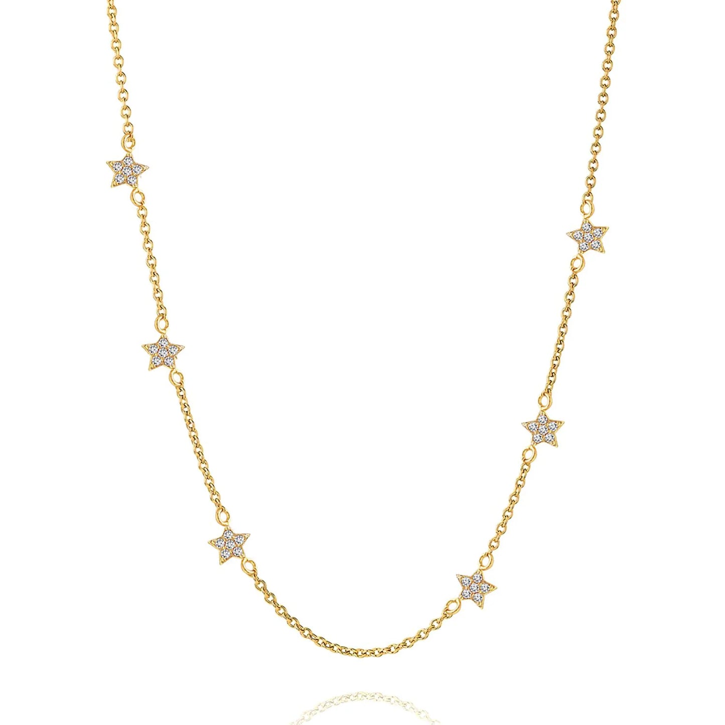 Star constillation 18k gold plated necklace set
