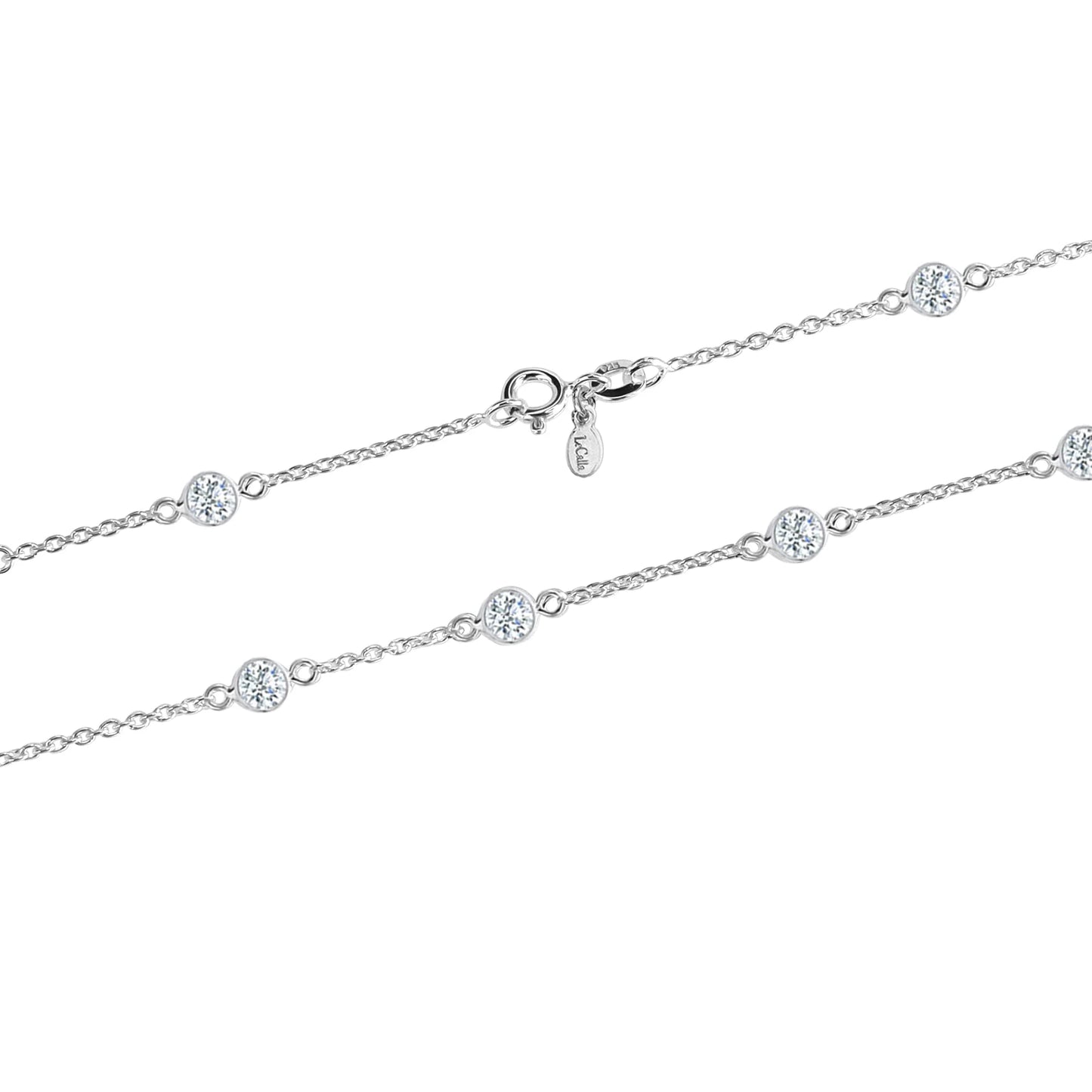 Sparkling Zircon Bezel Connector Necklace