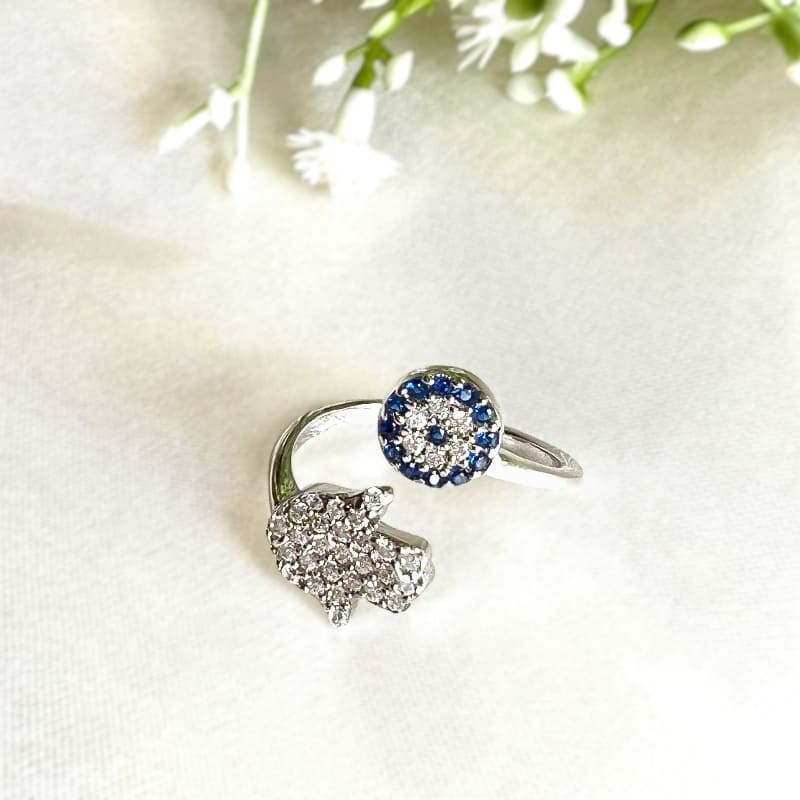 Hamsa Evil Eye Good Luck Ring