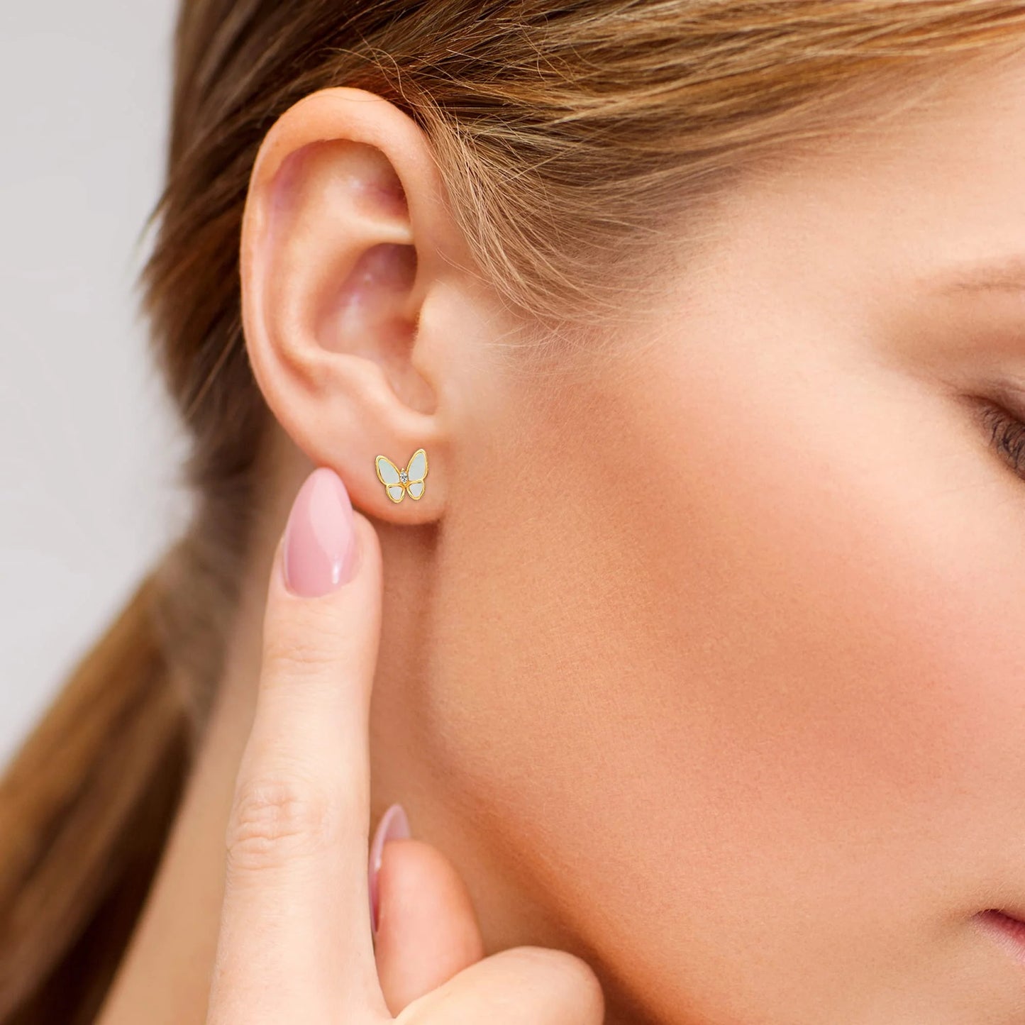 Butterfly 18k gold plated stud earrings