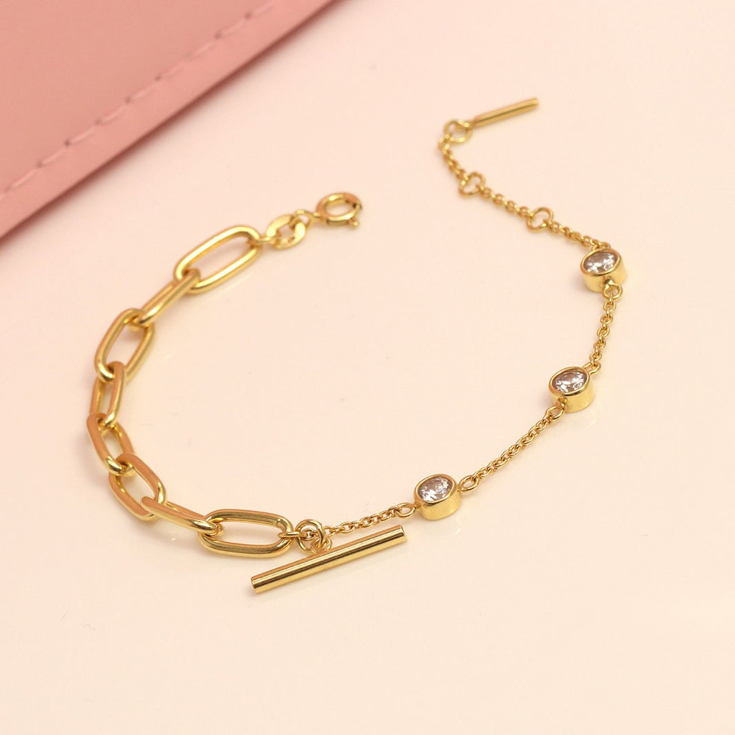 Dual Chain T lock Bracelet