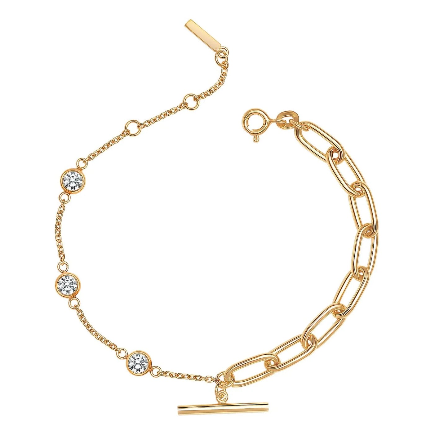 Dual Chain T lock Bracelet