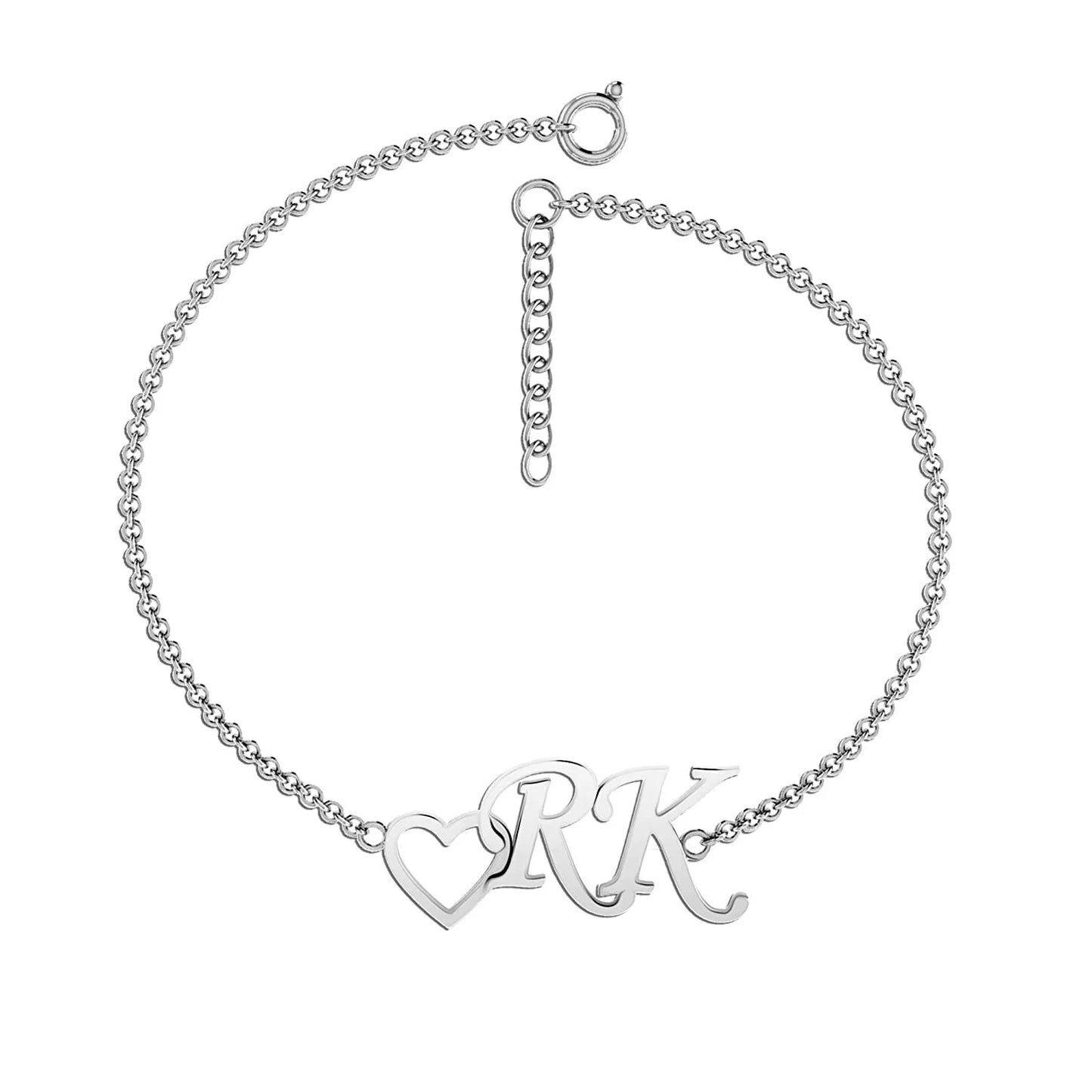 Personalised Silver Couple initial Bracelet