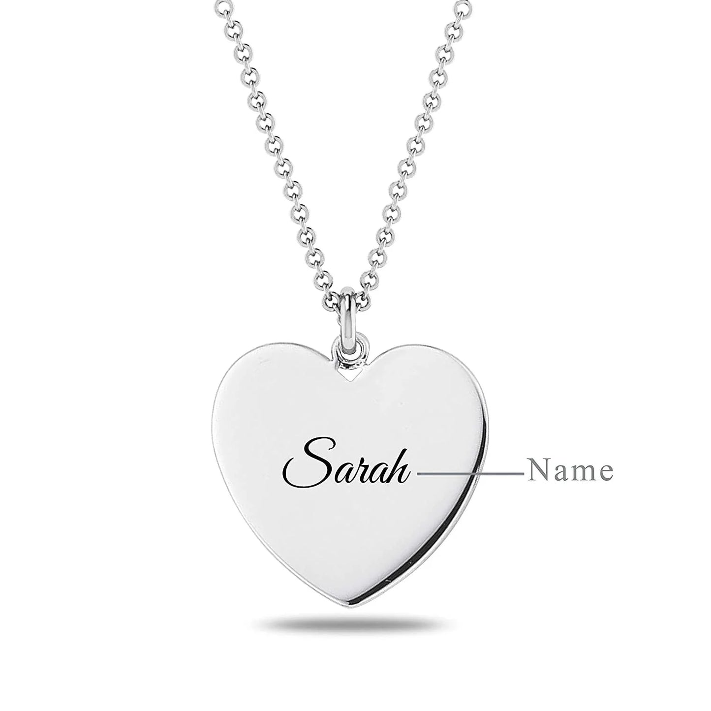 Personalised Heart charm name necklace