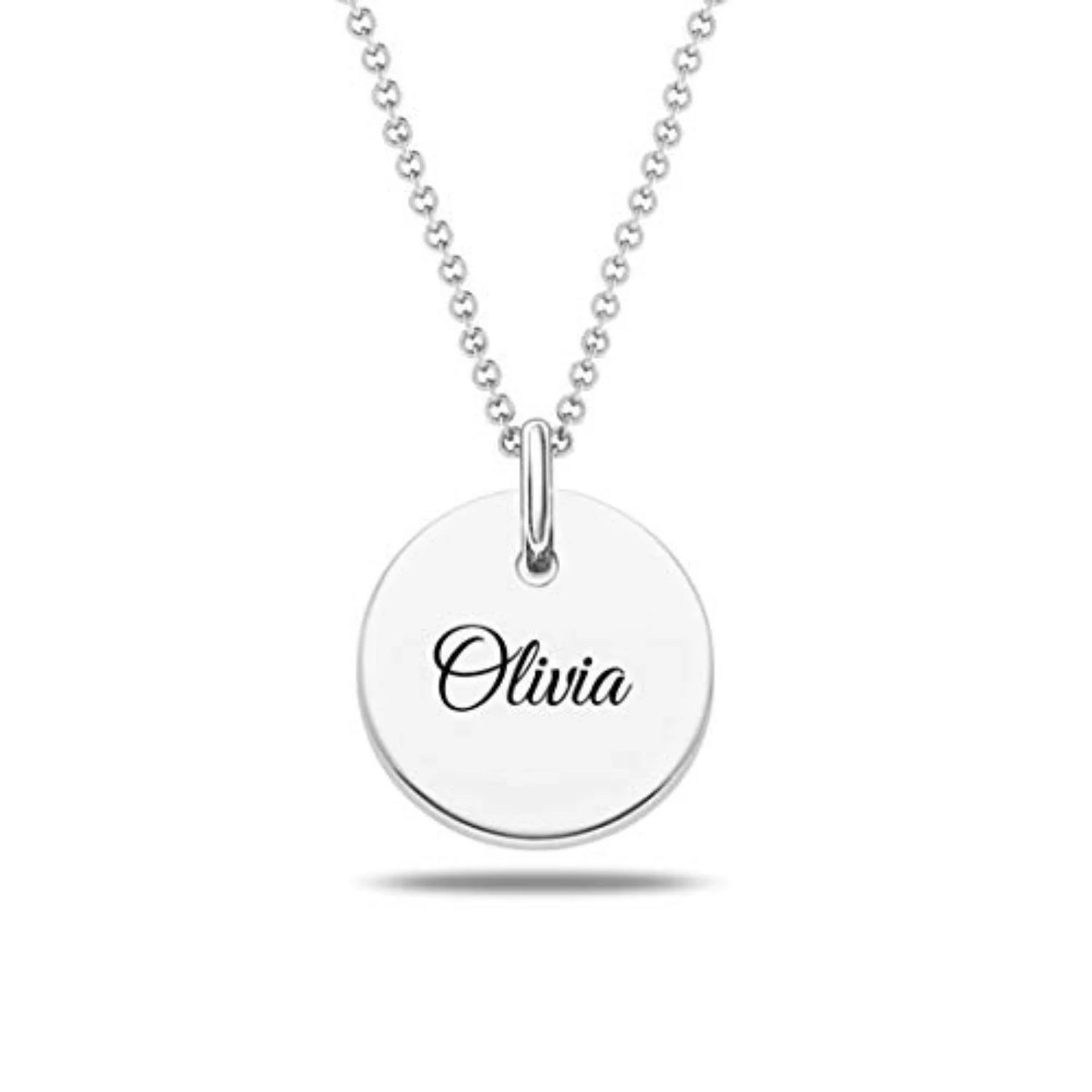 Personalised disc name necklace