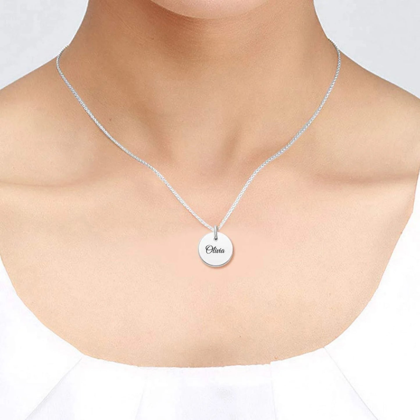 Personalised disc name necklace