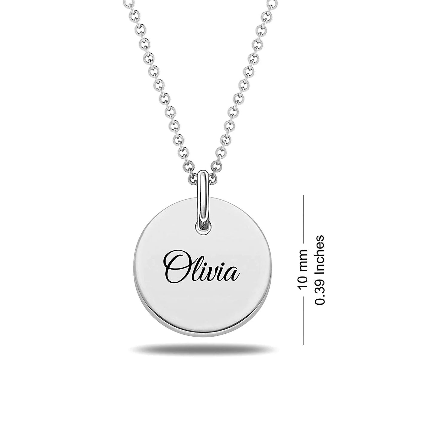 Personalised disc name necklace