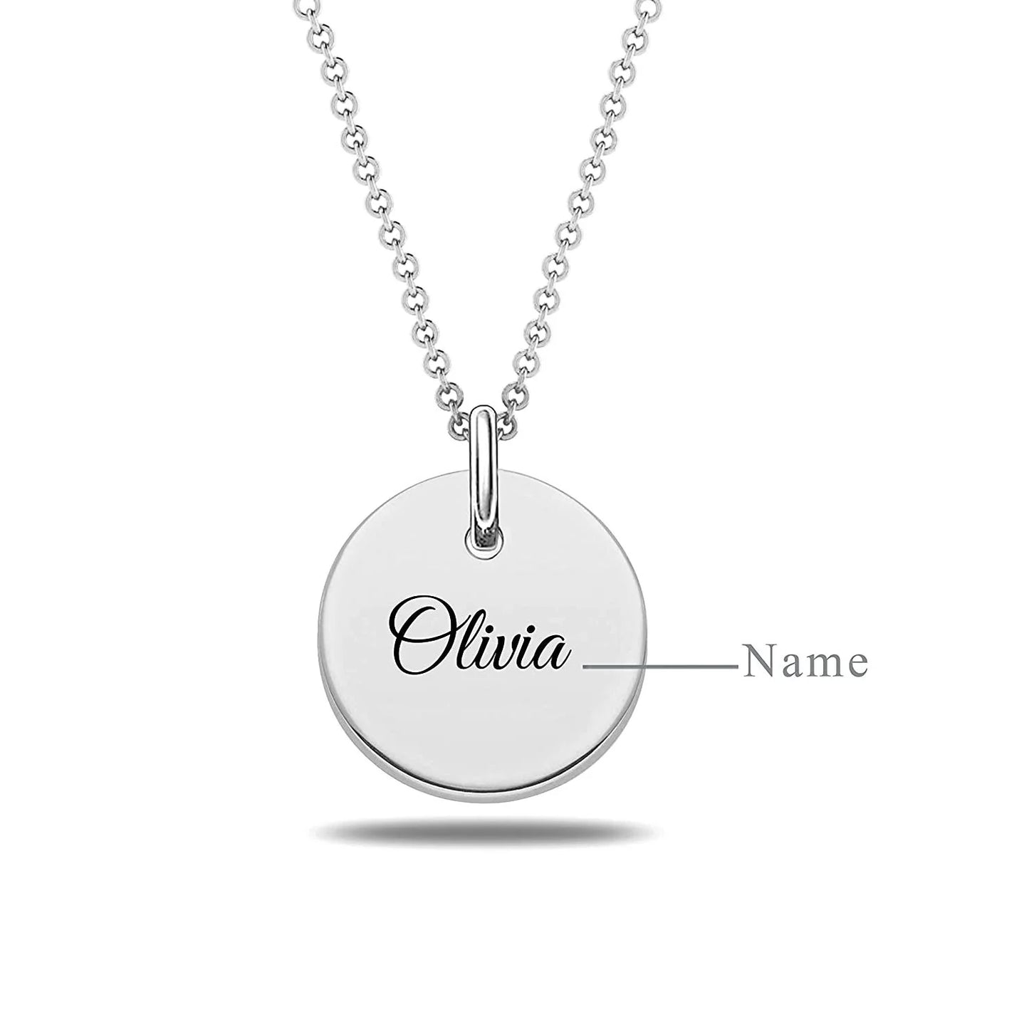 Personalised disc name necklace