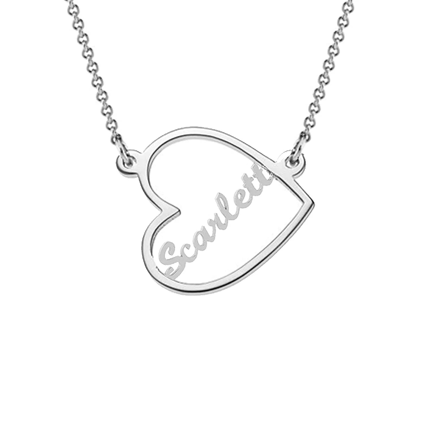 Personalised heart name necklace