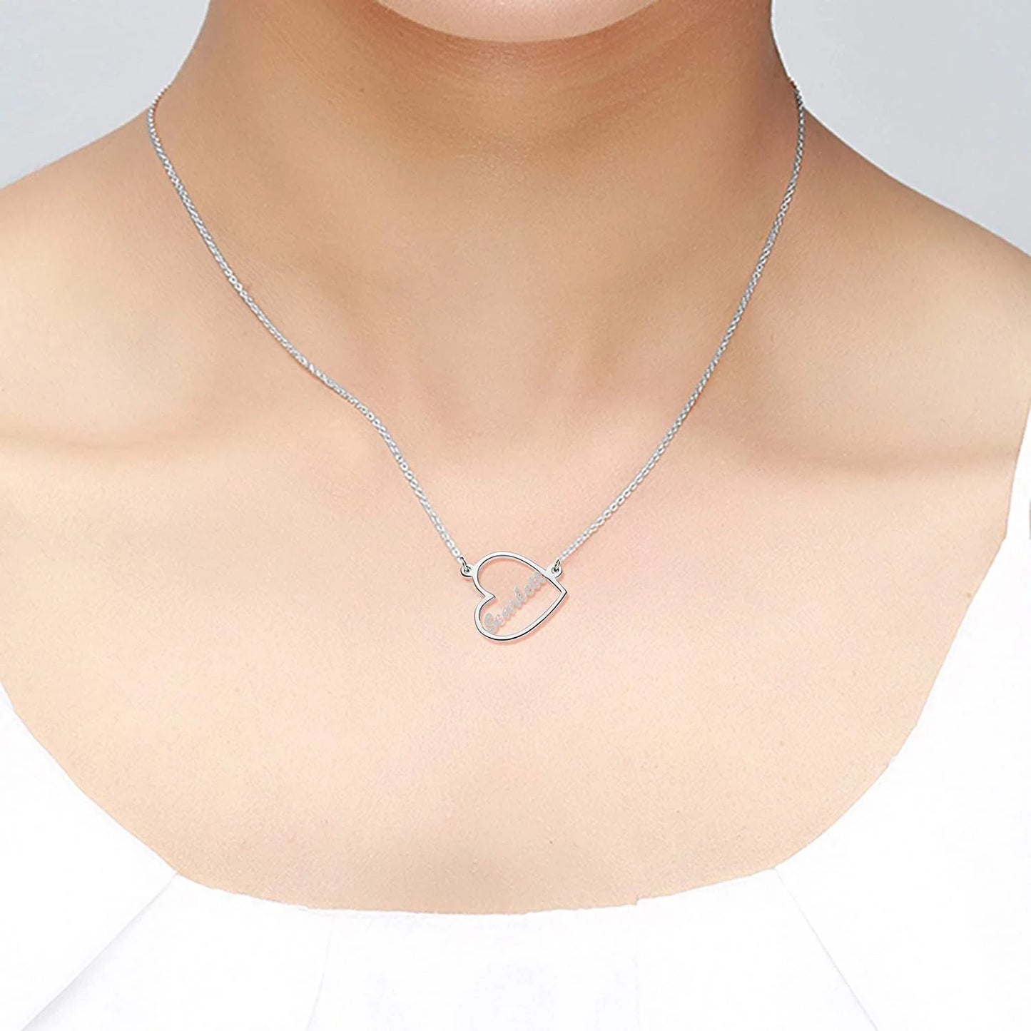 Personalised heart name necklace