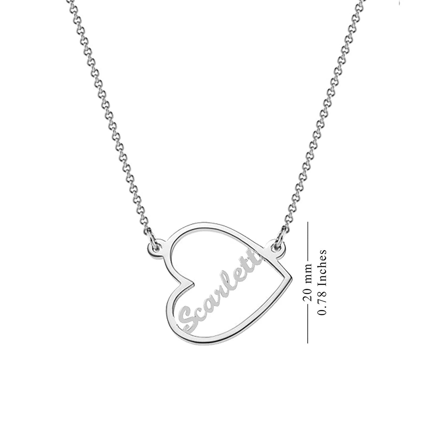 Personalised heart name necklace