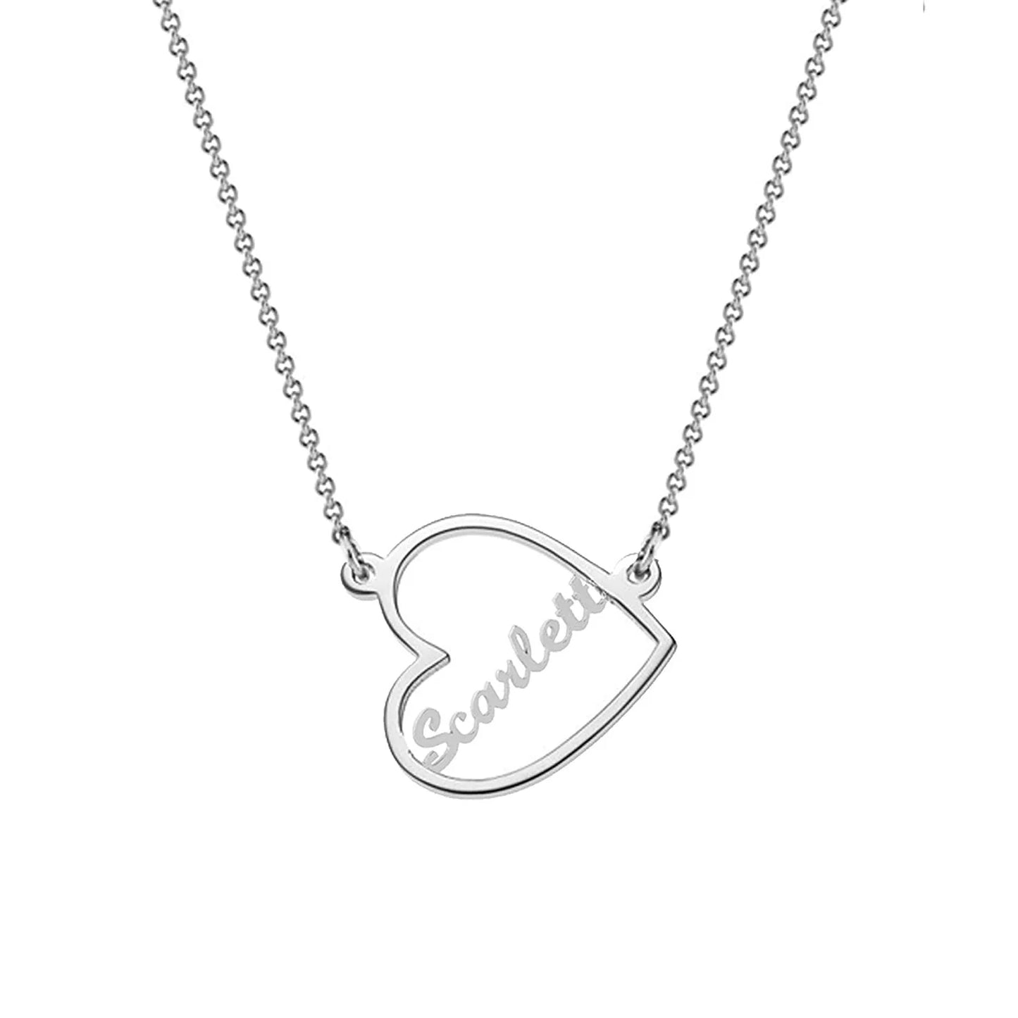 Personalised heart name necklace