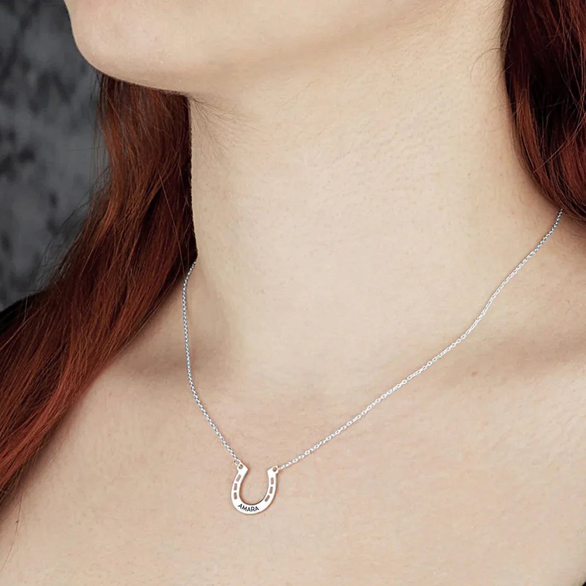 Personalised Horseshoe good luck necklace