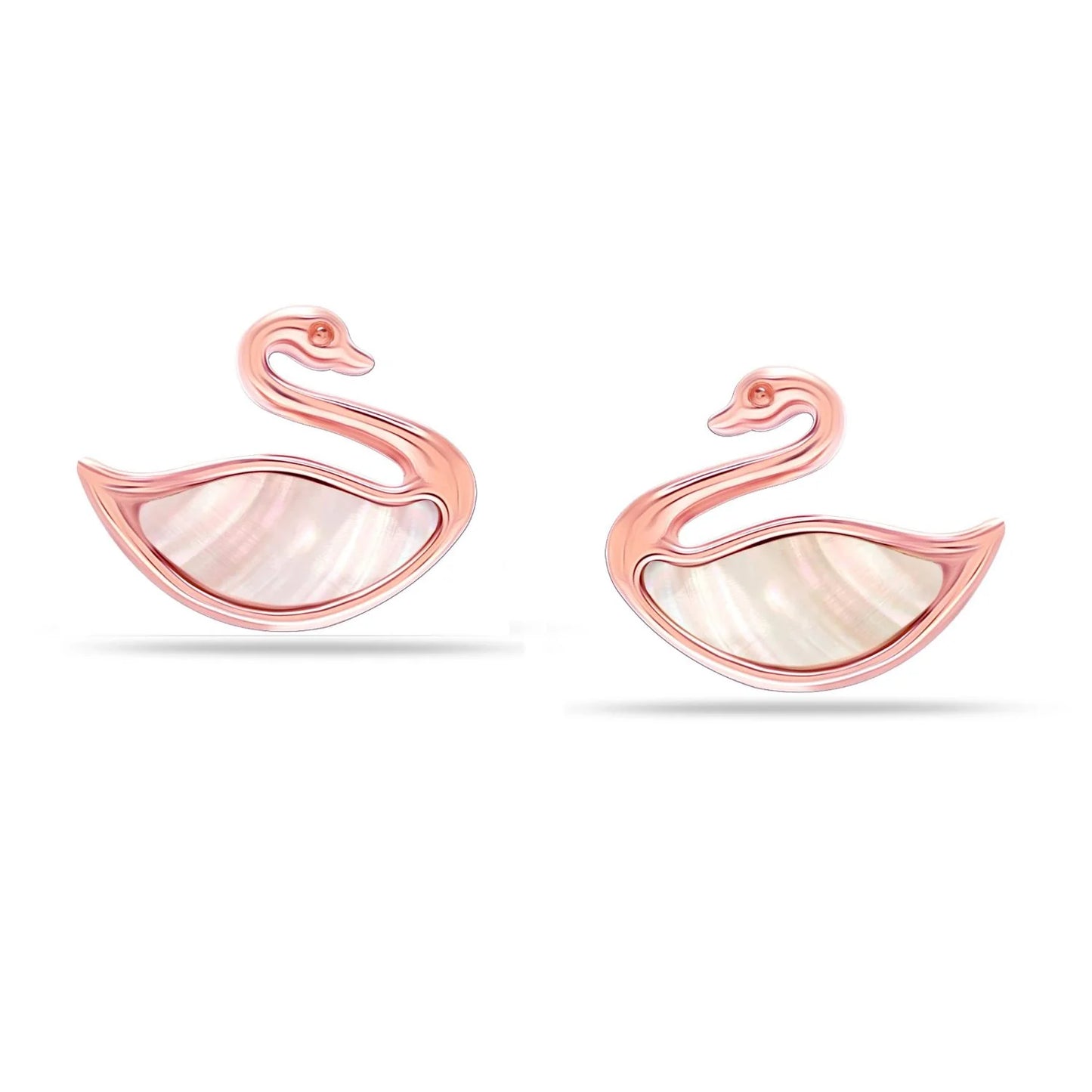 Swan rosegold plated stud earrings