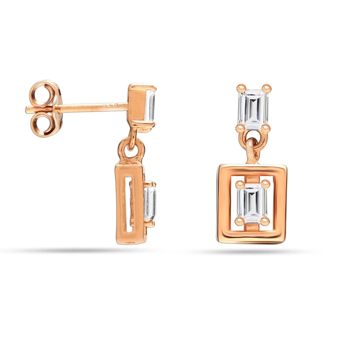 Minimal Rosegold Stud Earrings