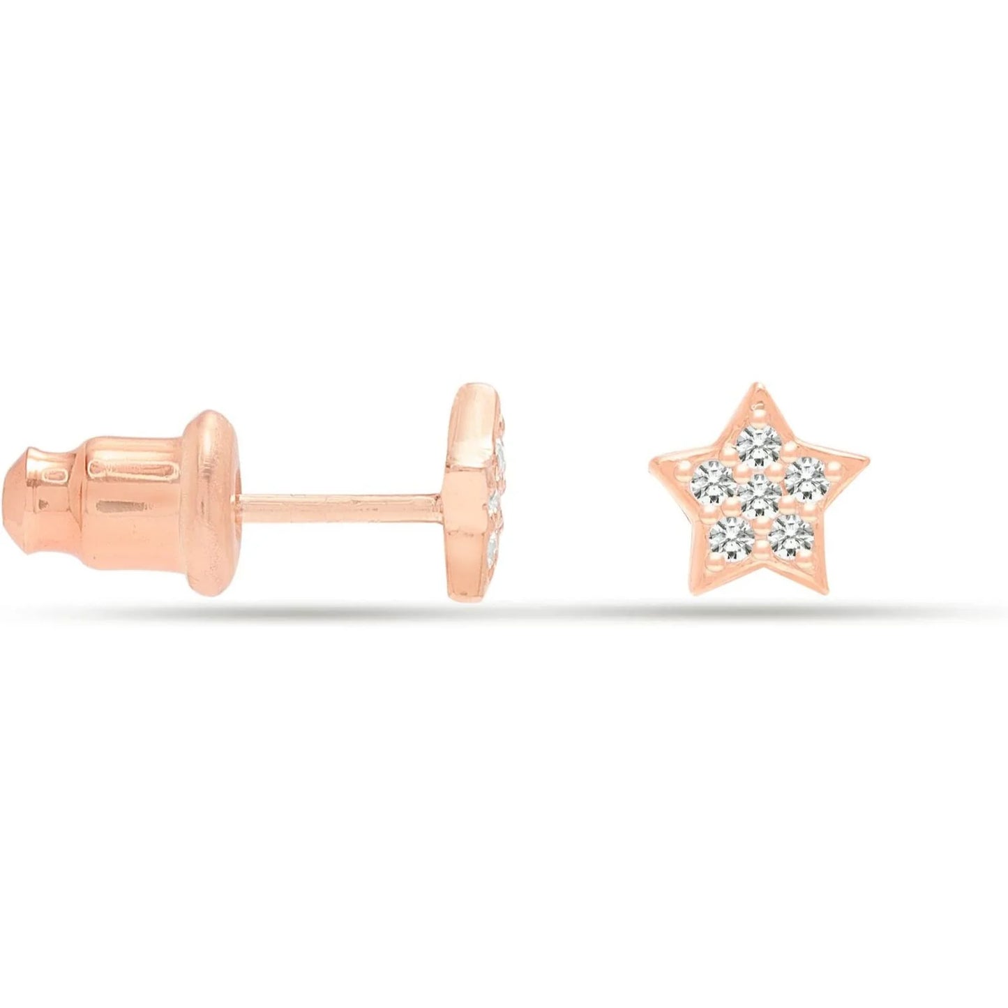 Star cz tiny stud earrings