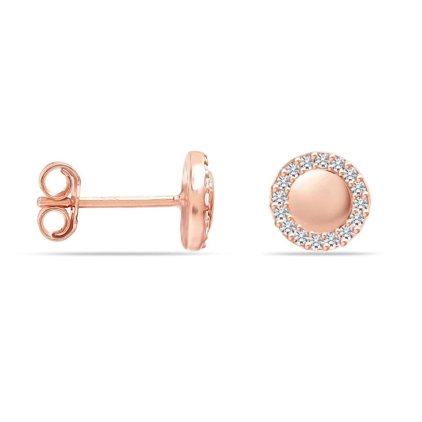 Round minimal rosegold palted minimal stud earrings