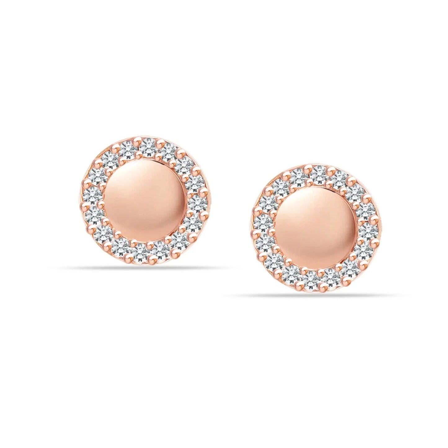 Round minimal rosegold palted minimal stud earrings