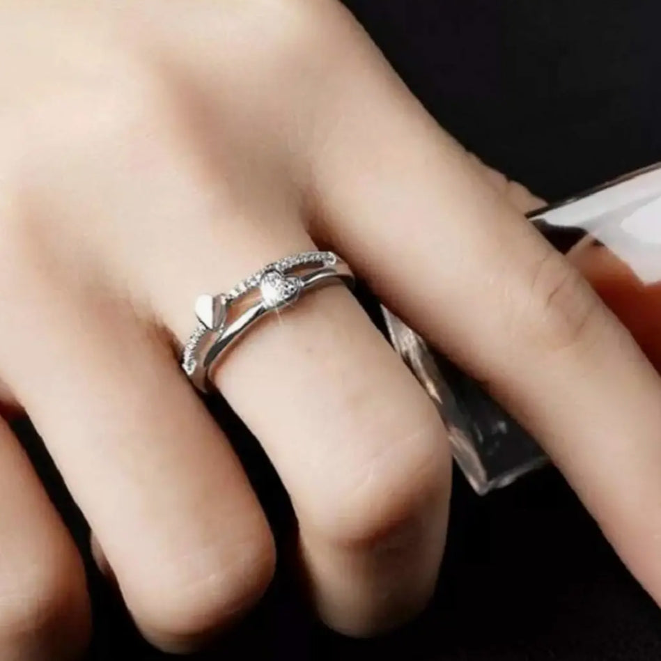 Dual layered heart ring