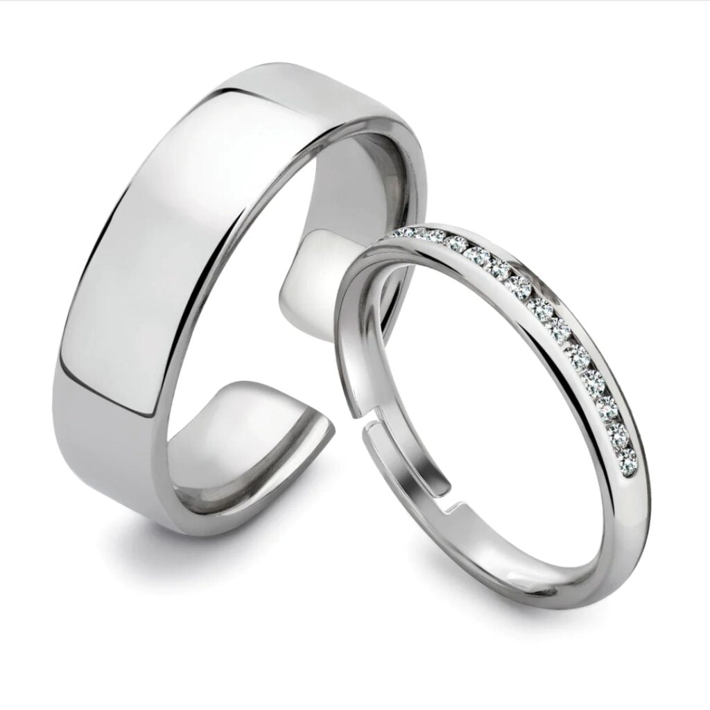 Compatible Silver Couple Bands