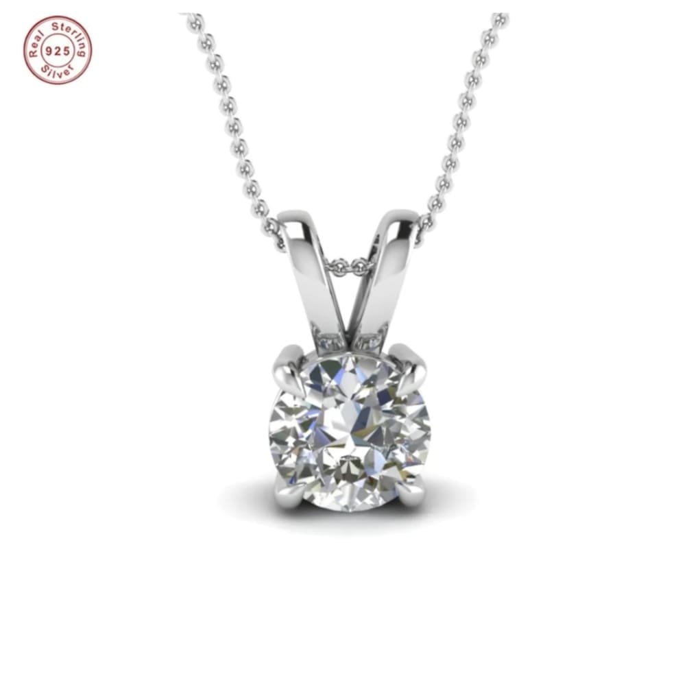Minimal Solitaire Pendant Necklace
