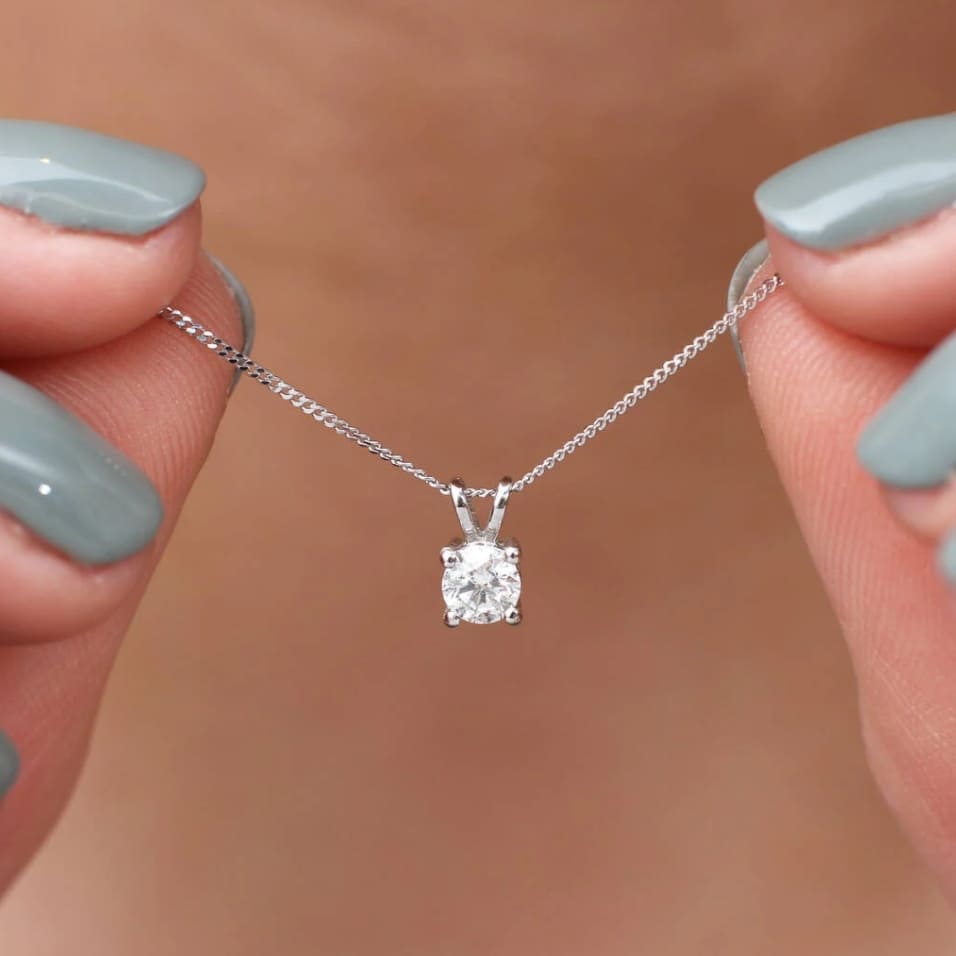 Minimal Solitaire Pendant Necklace