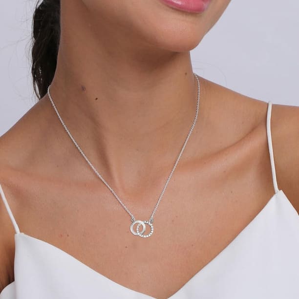 Entangled Cz Circle Necklace