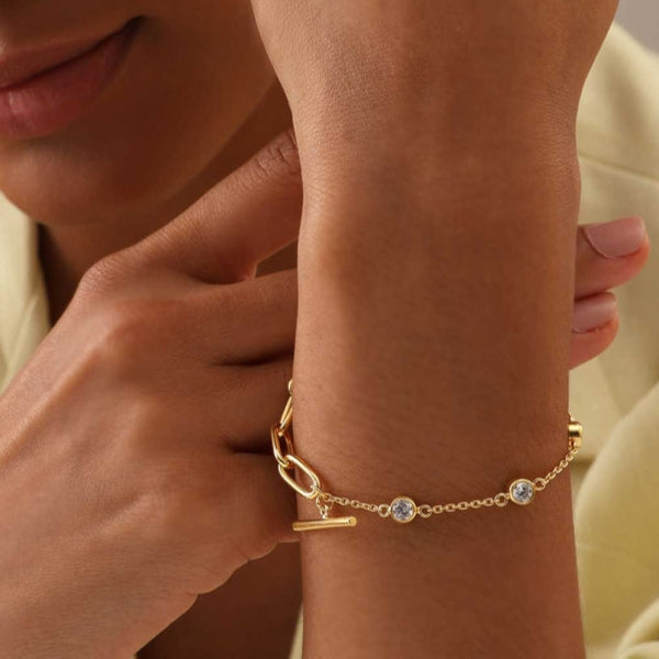 Dual Chain T lock Bracelet