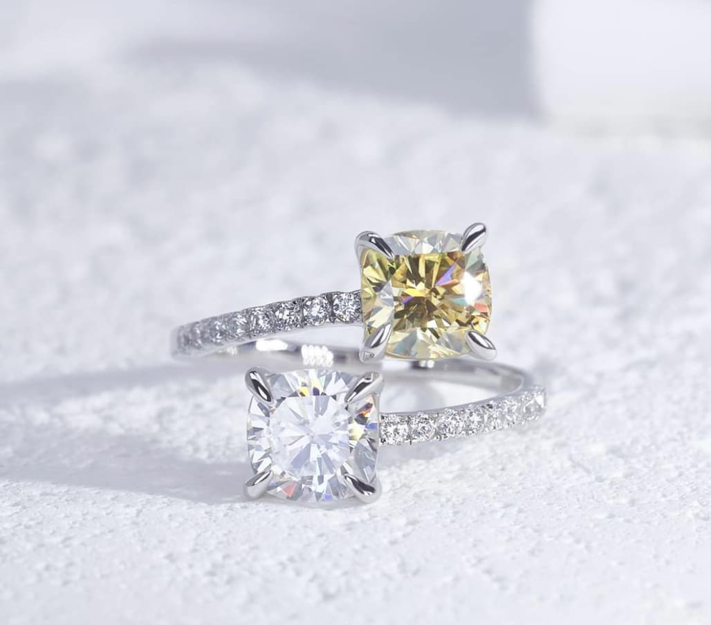 Silver gemstone statement ring