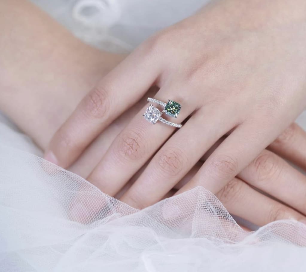 Silver gemstone statement ring