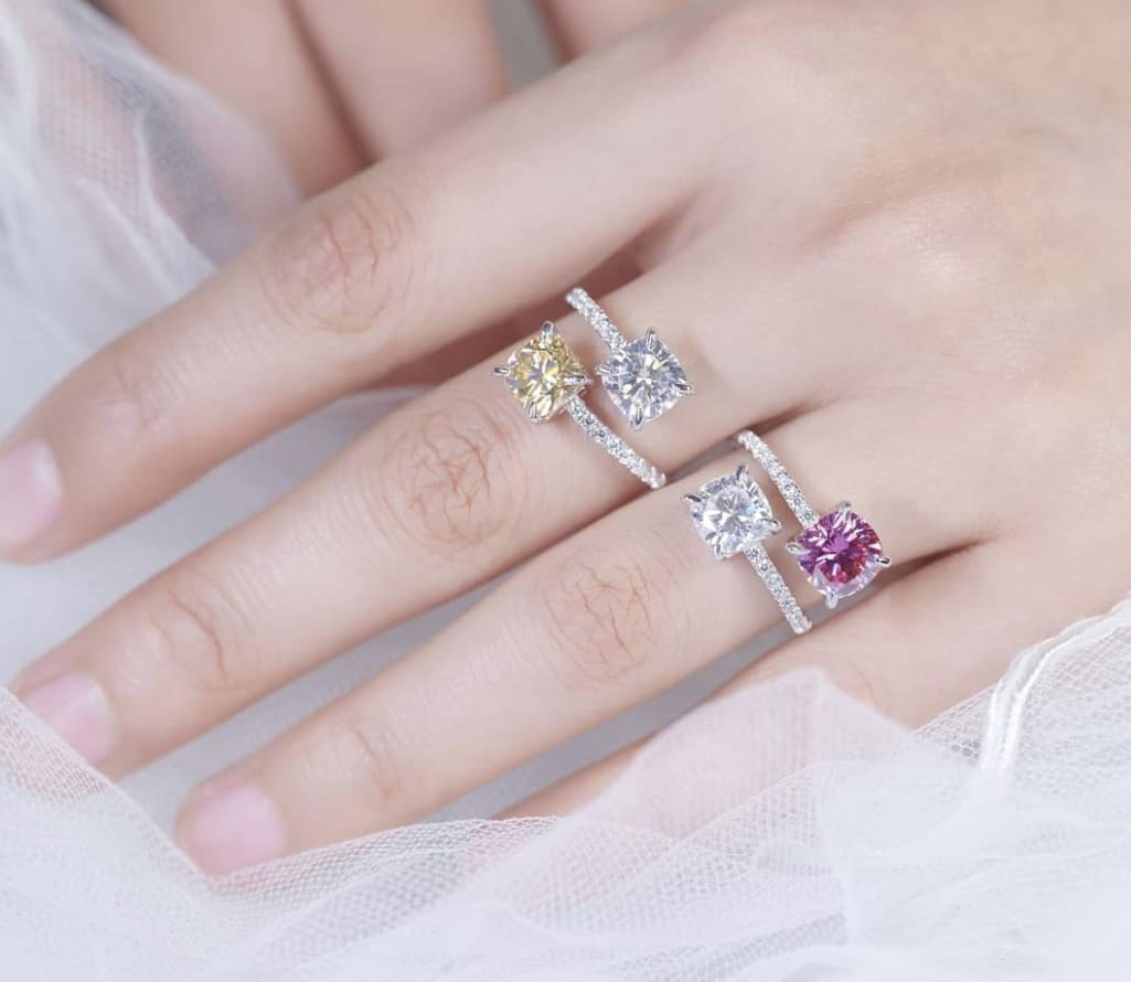 Silver gemstone statement ring