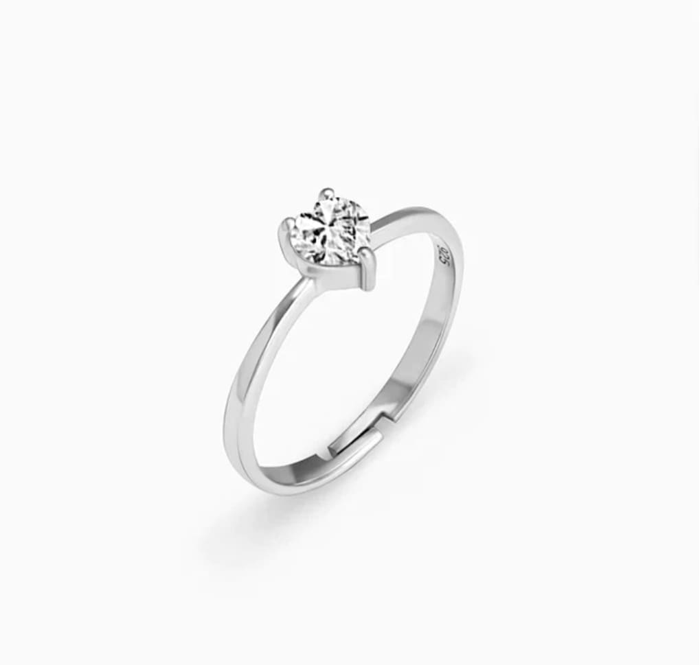 Valentine silver heart ring