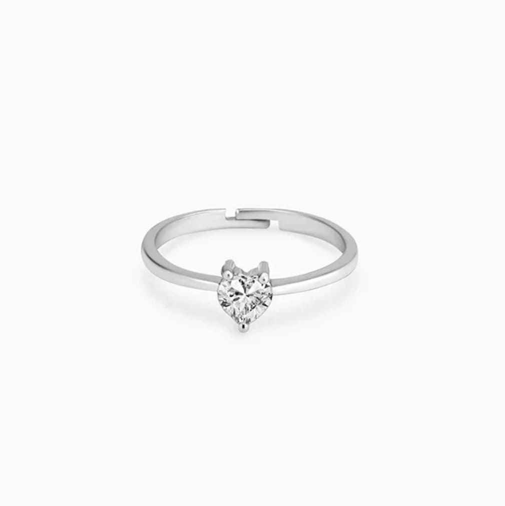 Valentine silver heart ring
