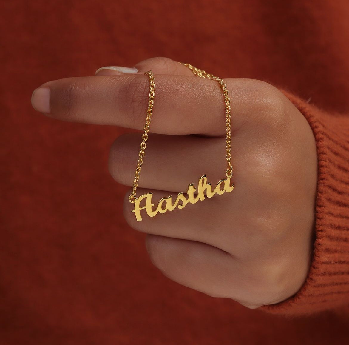 Personalised Cursive Birthstone Name Necklace