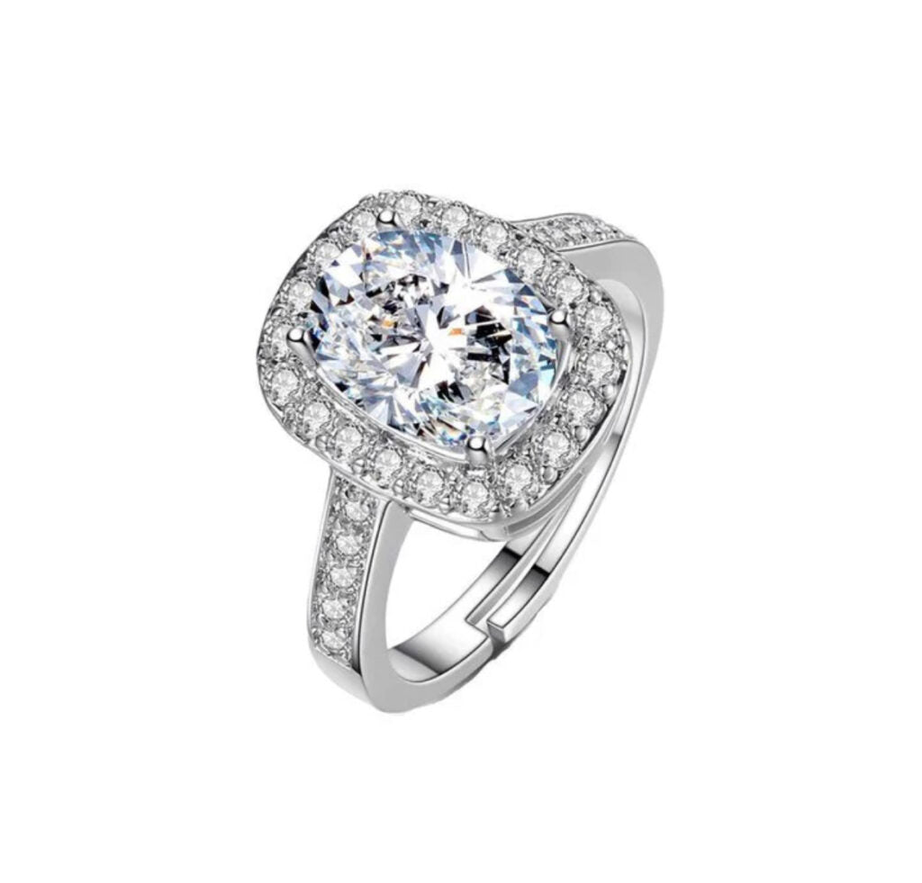 Crystal Silver Ring