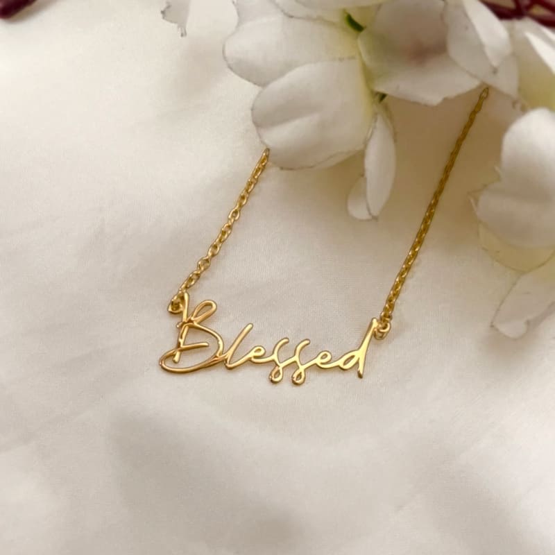 Blessed Engraved Silver Necklace