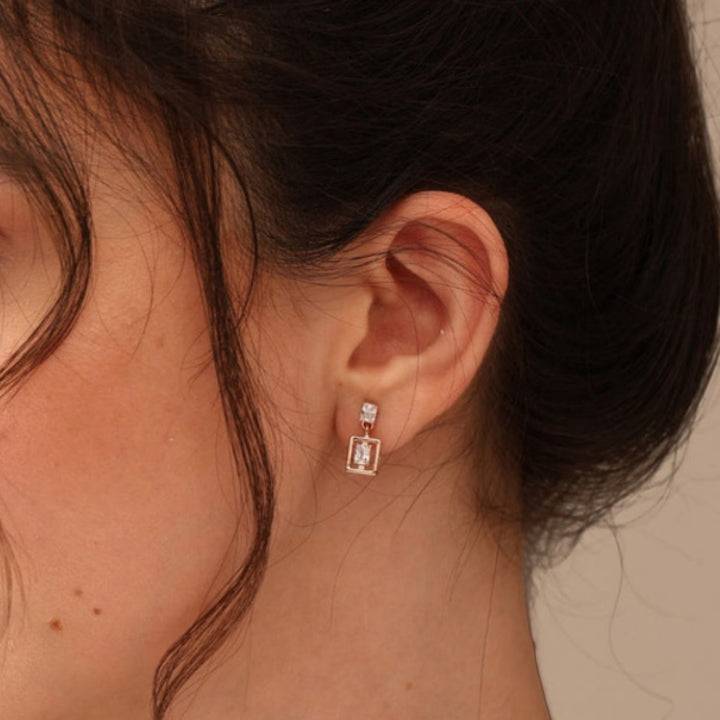 Minimal Rosegold Stud Earrings