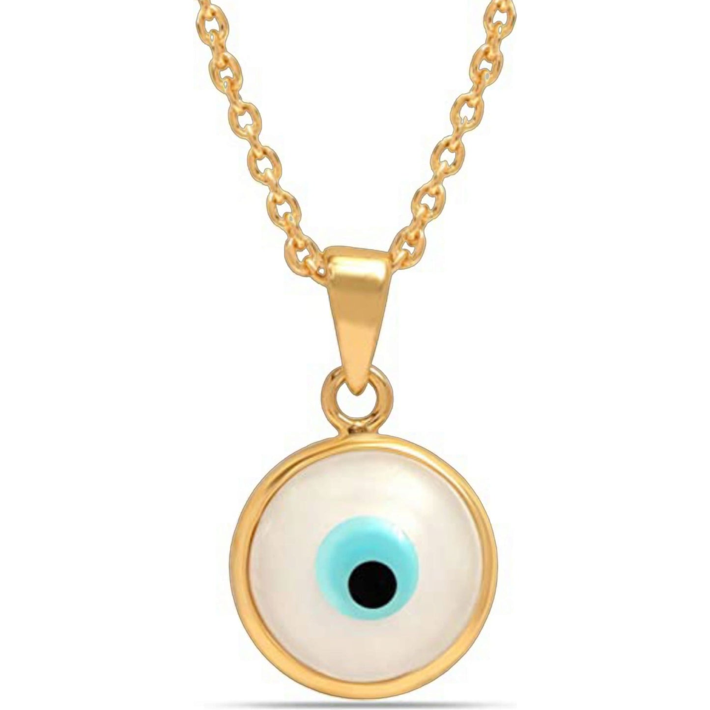 Evil Eye Gold Plated Silver Pendant Necklace