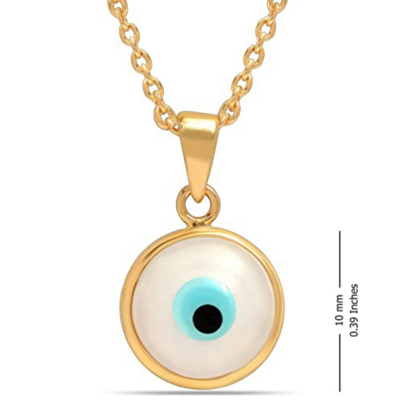 Evil Eye Gold Plated Silver Pendant Necklace