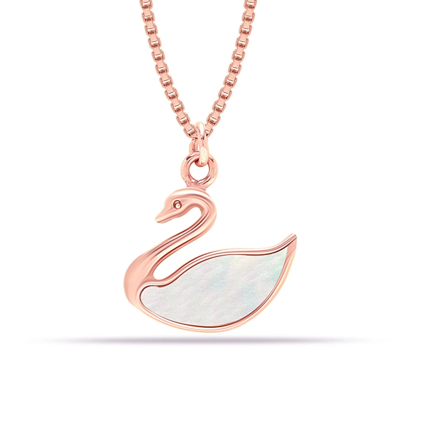 Swan Rosegold Plated Pendant Necklace