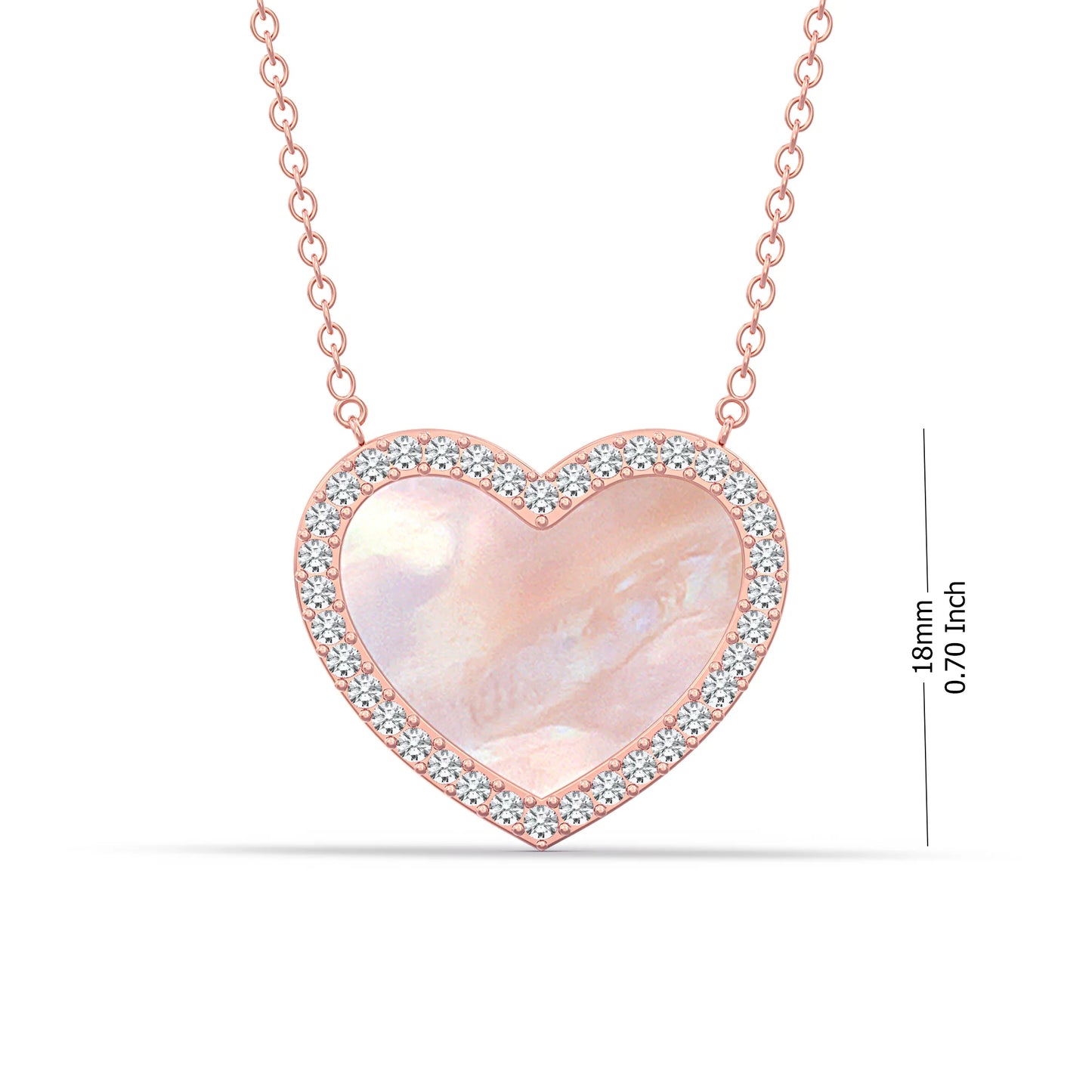Mother of pearl heart minimal silver necklace set