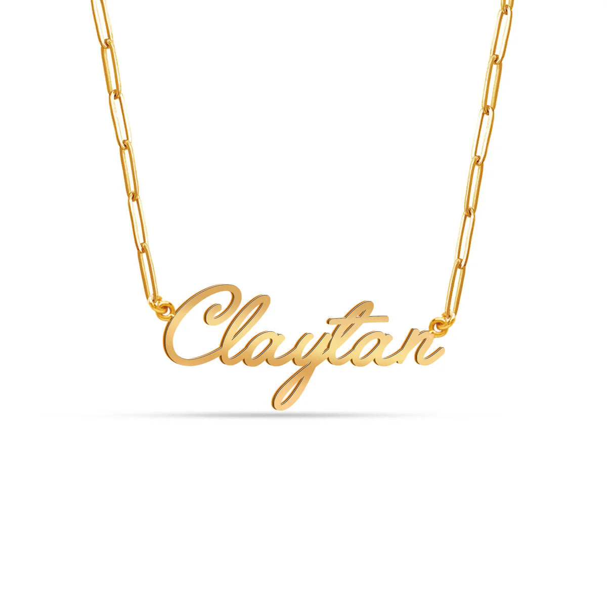 Personalised text paperclip chain necklace