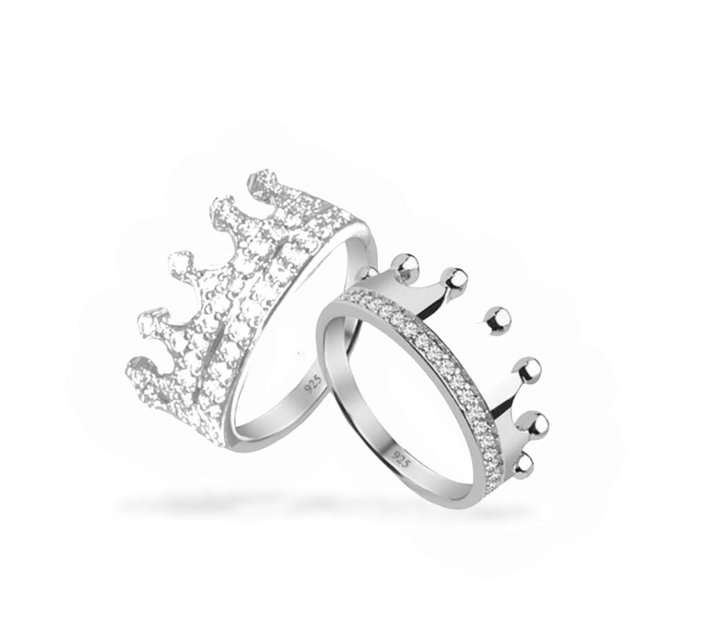 Silver Crown Couple Bands