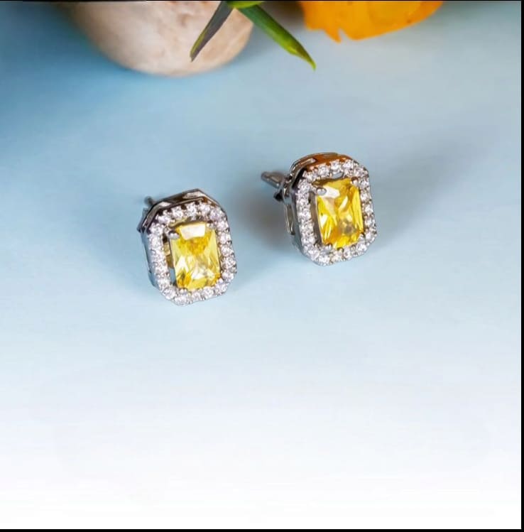 Ceterine Silver stud earrings