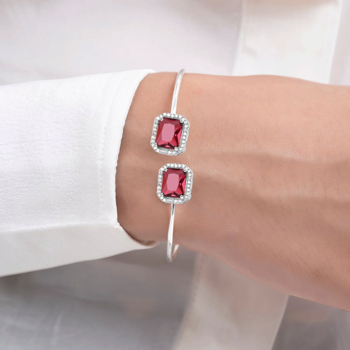 Ruby Silver cuff bracelet
