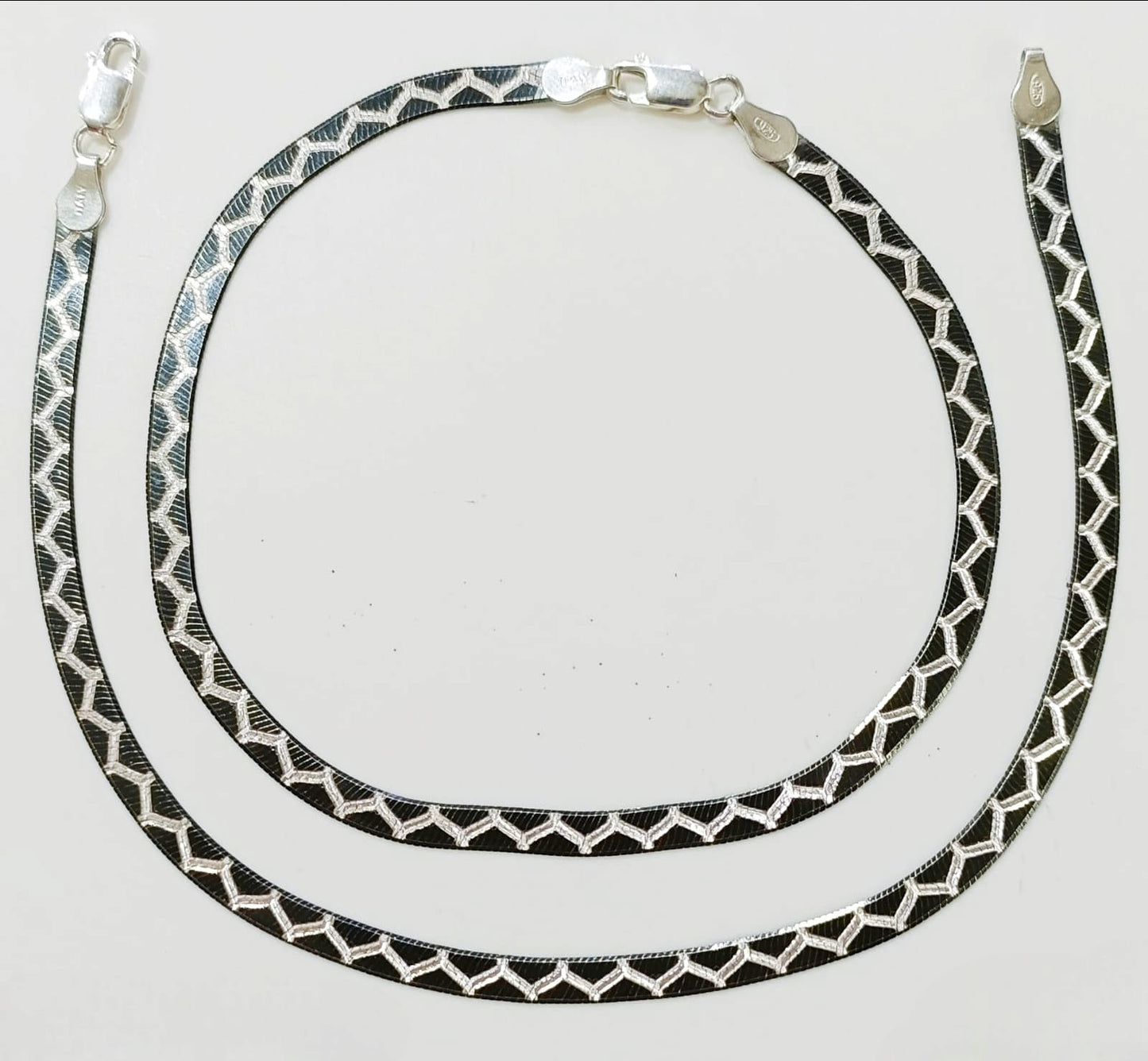 silver back to black anklets