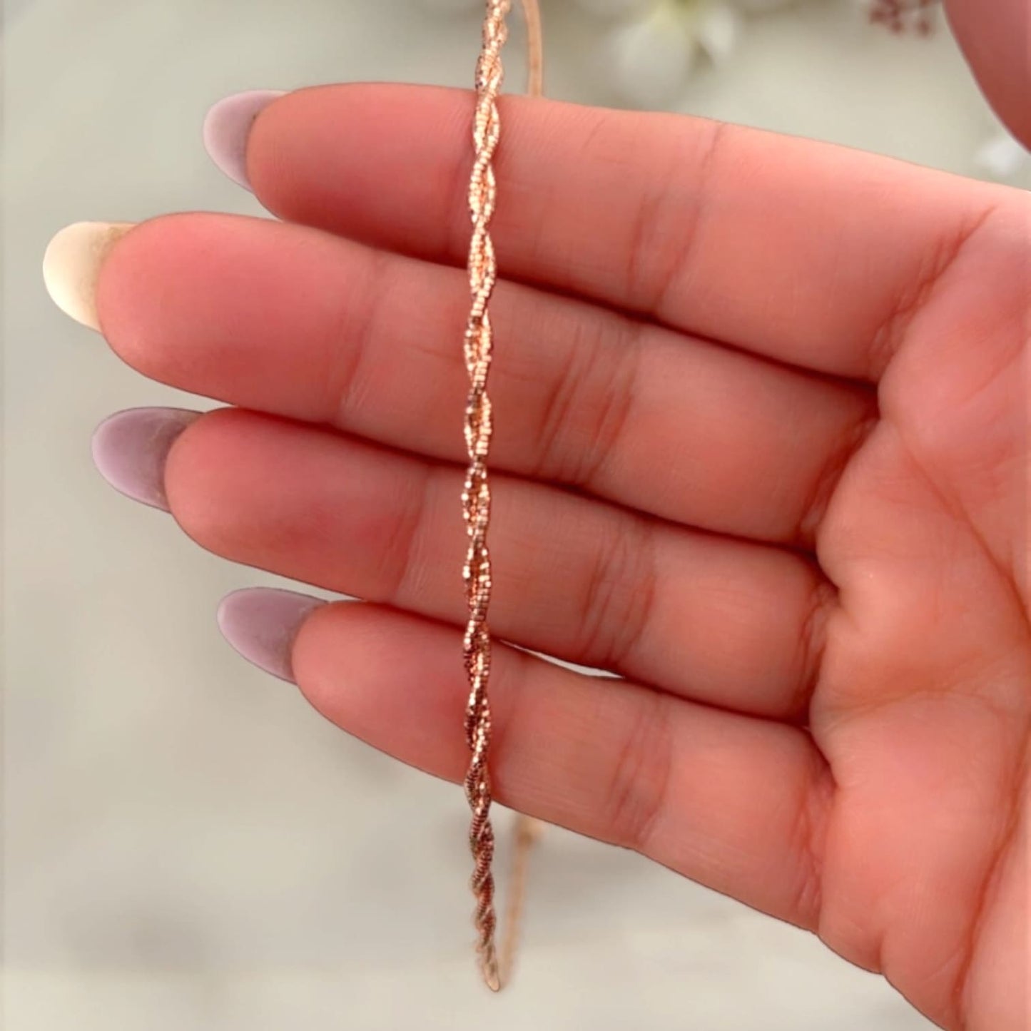 perfect elegance twisted rosegold hasli necklace