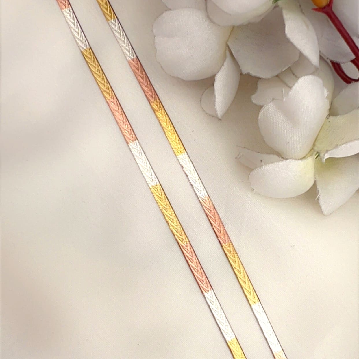 silver tri tone marine anklets