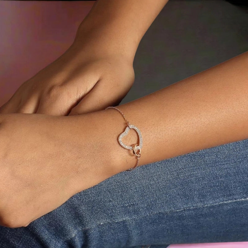 Love Heart Rosegold Bracelet